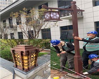 西安小區(qū)庭院燈、柱頭燈項(xiàng)目案例  陜西蘭光路燈廠產(chǎn)品